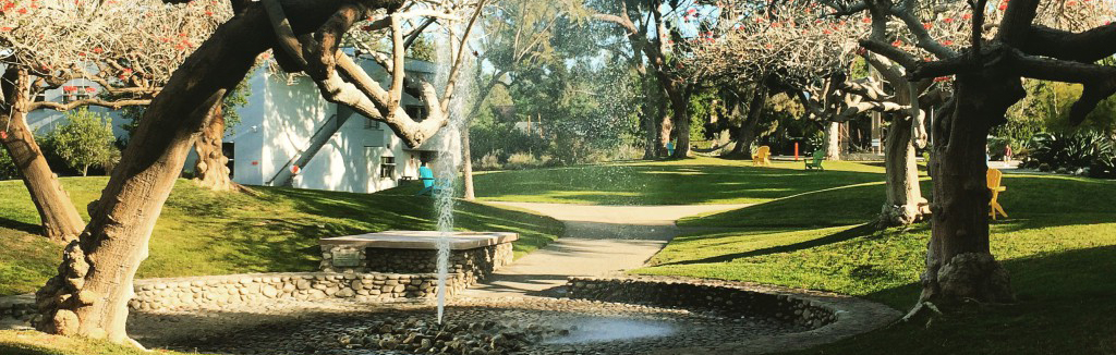 Fountain on Pitzer College campus