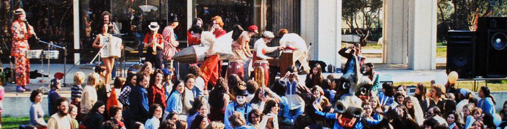 Students attending the Kohoutek Festical in 1974