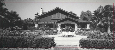 Black and white postcard with a photo of the Grove House.