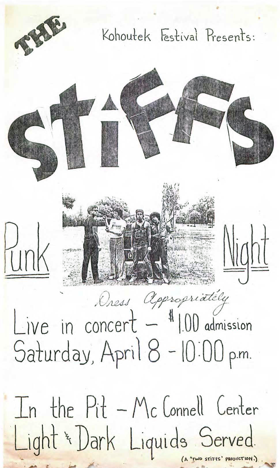 Flyer - Kohoutek Festival Presents: The Stiffs, 1978