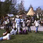 Kohoutek 1975 - The crowd relaxes on the grass in front of McConnell Center.