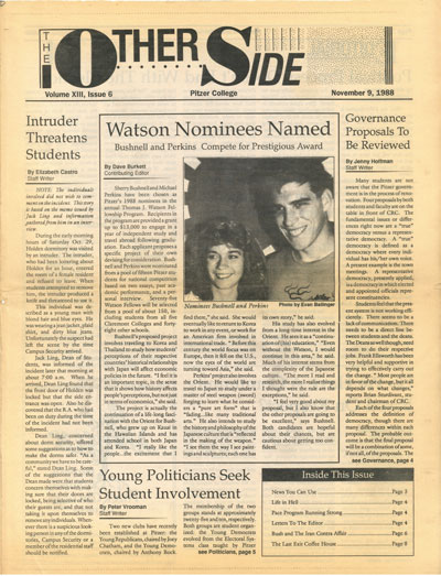 Cover, The Other Side, November 9, 1988