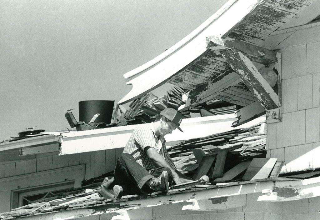 Grove House getting a new roof in 1979