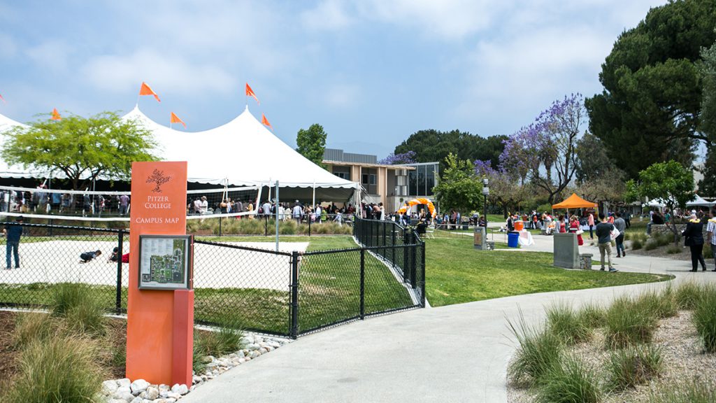 Commencement tent at Pitzer College