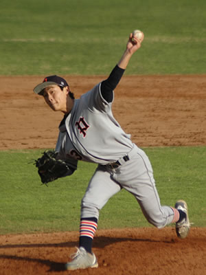 Cameron Yen ’16 struck out eight in seven innings in his college debut against Pacific University.