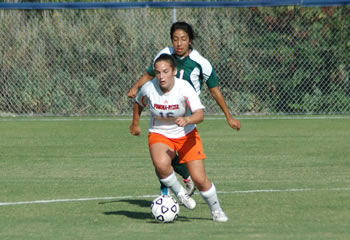 Sara Ach ’14 set up one of two Sagehen goals in a 2-1 home win over CMS on Saturday.