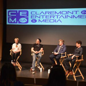 Claremont Entertainment Media Pitzer in Hollywood panel, Alumni Weekend 2016, April 23.