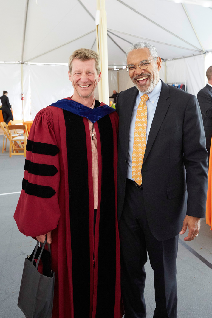 Professor Andre Wakefield and President Melvin L. Oliver, Inauguration of Pitzer College President Melvin L. Oliver