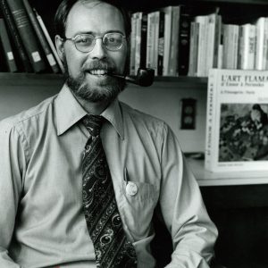 Professor Harry Senn in his office in the 1980s.