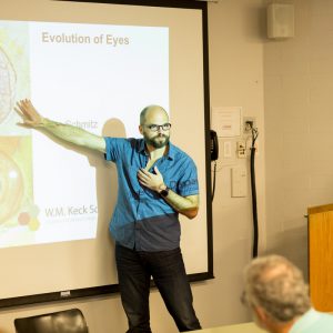 Lars Schmidtz, professor of biology, gives a lecture on 