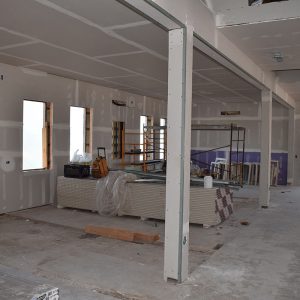 Construction of the art classroom, northwest wing.