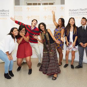 Conservancy fellows and Brinda Sarathy, director of the Conservancy, at an opening event in October, 2017.