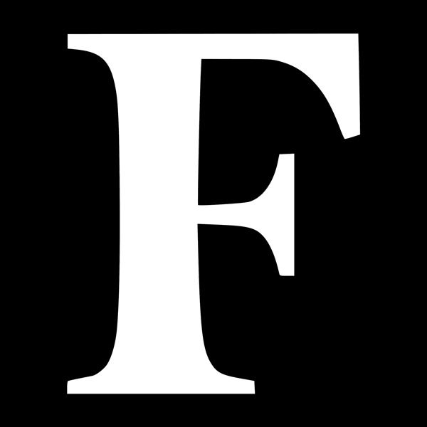 Forbes logo of a white F on a black background.