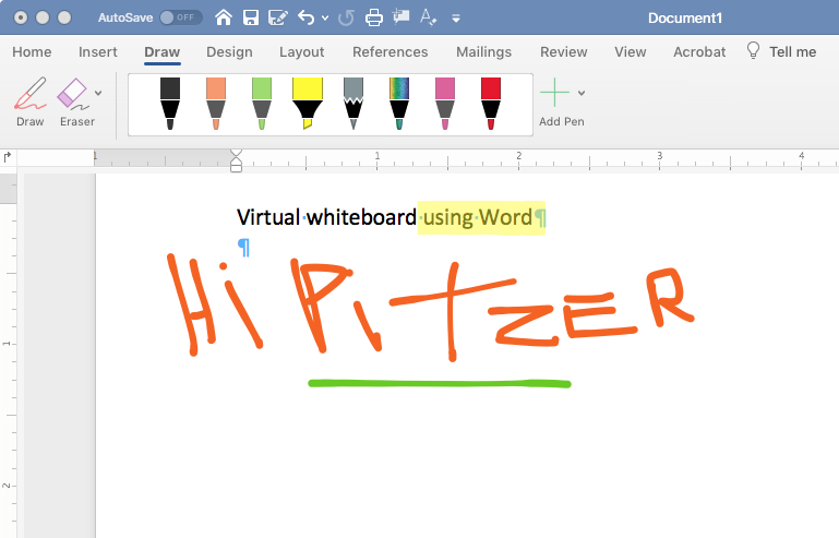 Annotate in Word and more with Office 365 Drawing and Inking Tools