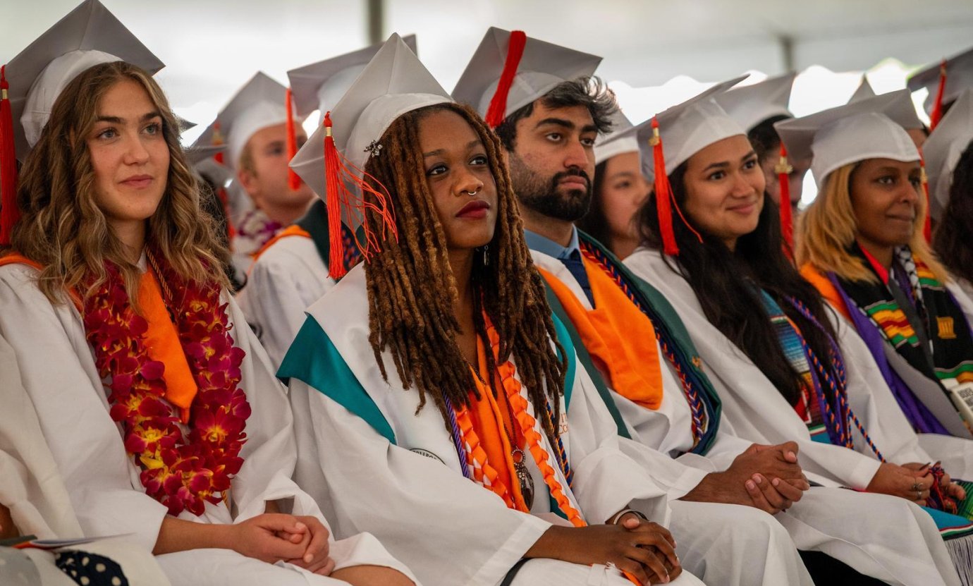 graduates sitting in a row at commencement 2026