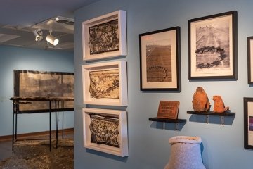 Installation view of Lauren Bon and The Metabolic Studio: Bending the River at Pitzer Art Galleries, September 24 – December 16, 2022. Photo courtesy of Chris Wormald.