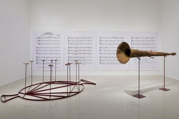 Installation view of Elana Mann: Instruments of Accountability at Pitzer College Art Galleries, September 29 – December 8, 2018. Photo courtesy of Ruben Diaz. 