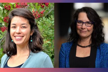 side by side headshots of Stacy Elaimo and Melody Jue