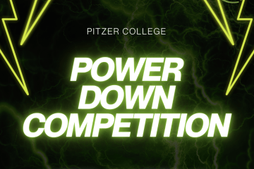 two lightening bolts and the words Pitzer College Power Down Competition