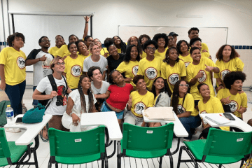 Students in a classroom at the Steve Biko Institute in Brazil
