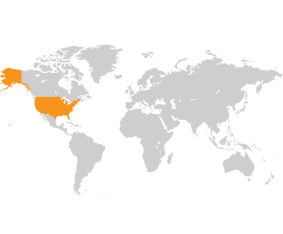World Map with the US highlighted