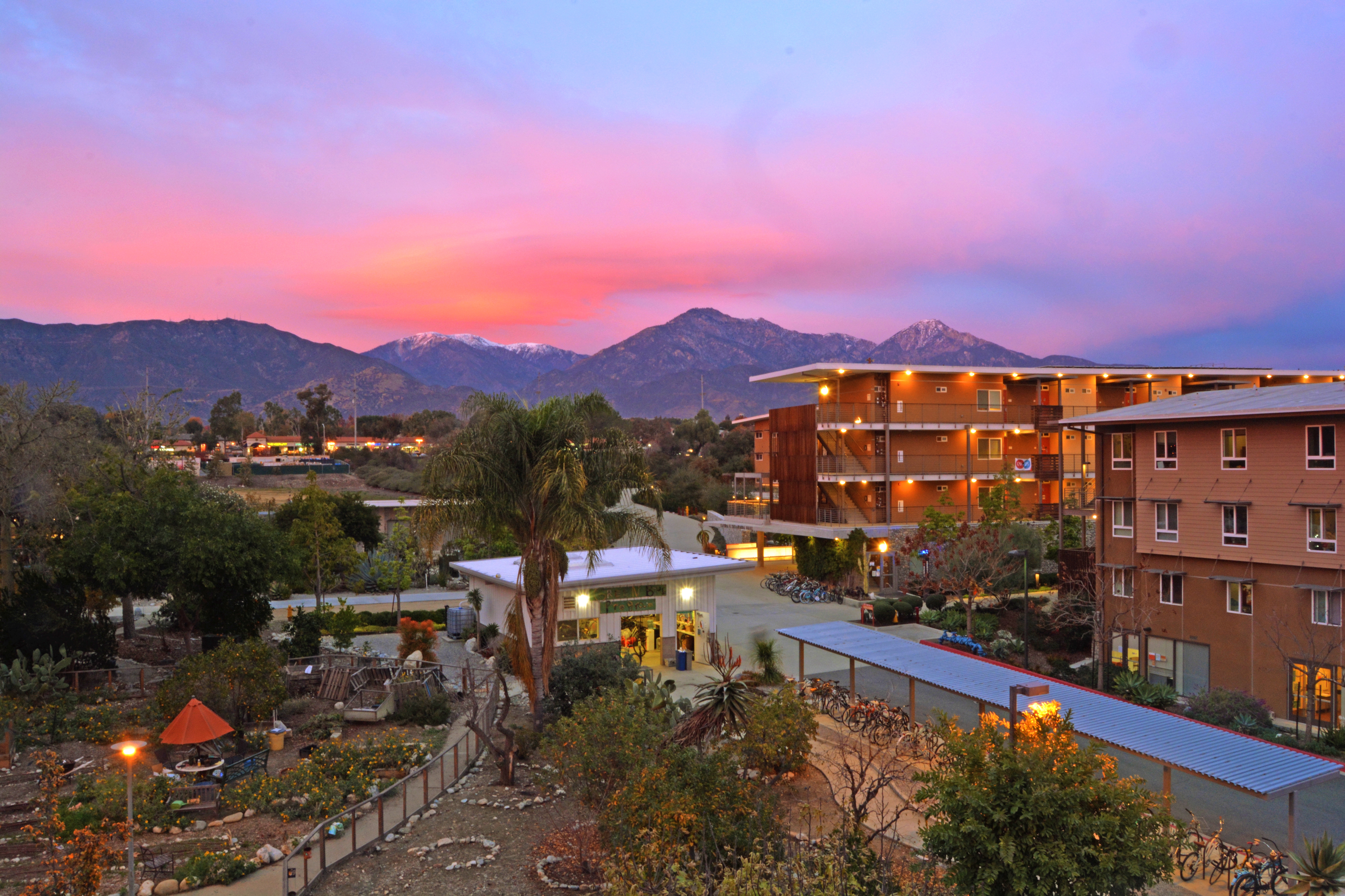 Pitzer Campus during sunset