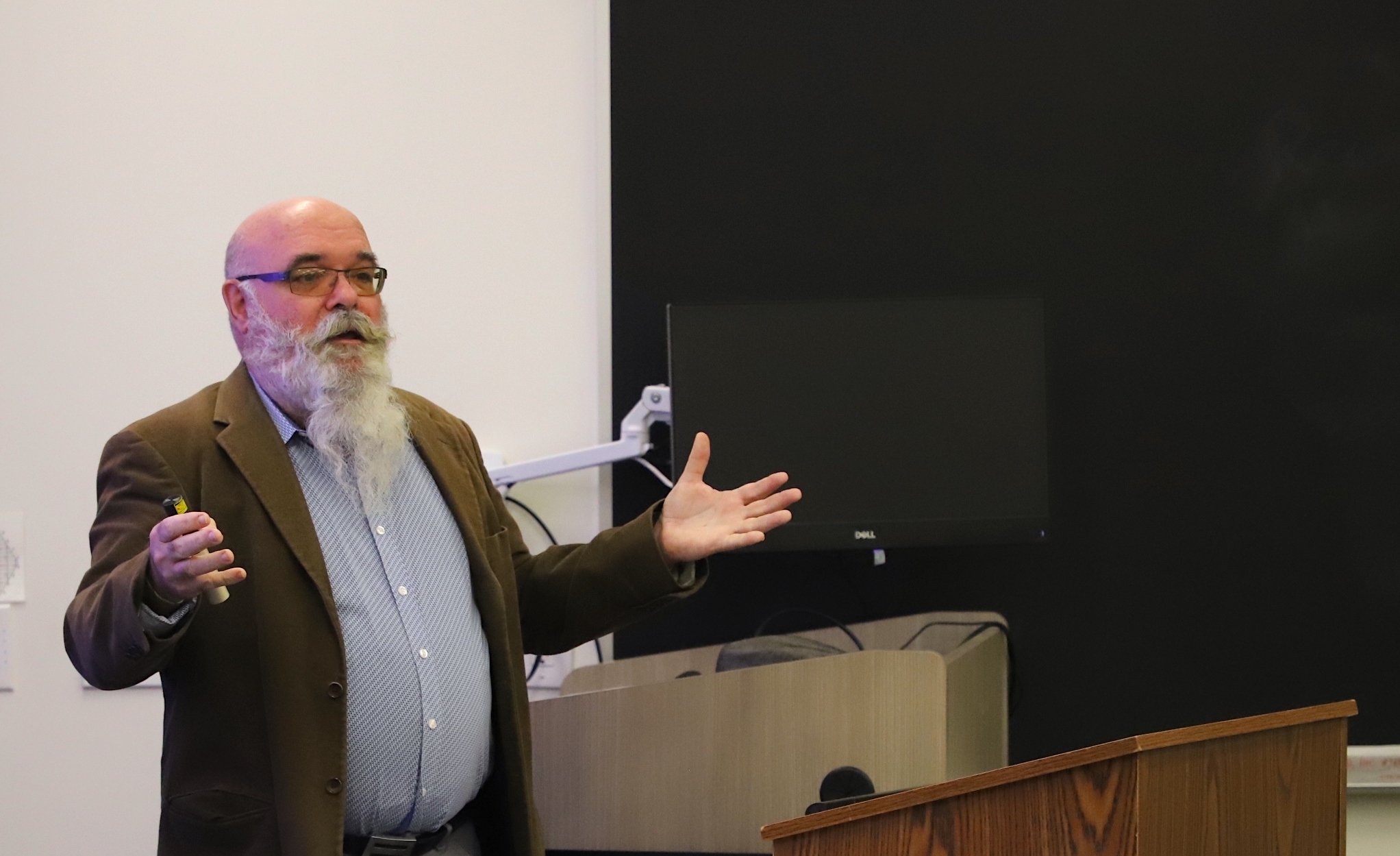 Brian Keeley speaks during Family Weekend