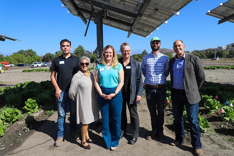 Pitzer faculty and students at the Robert Redford Conservancy's agrivoltaics research site
