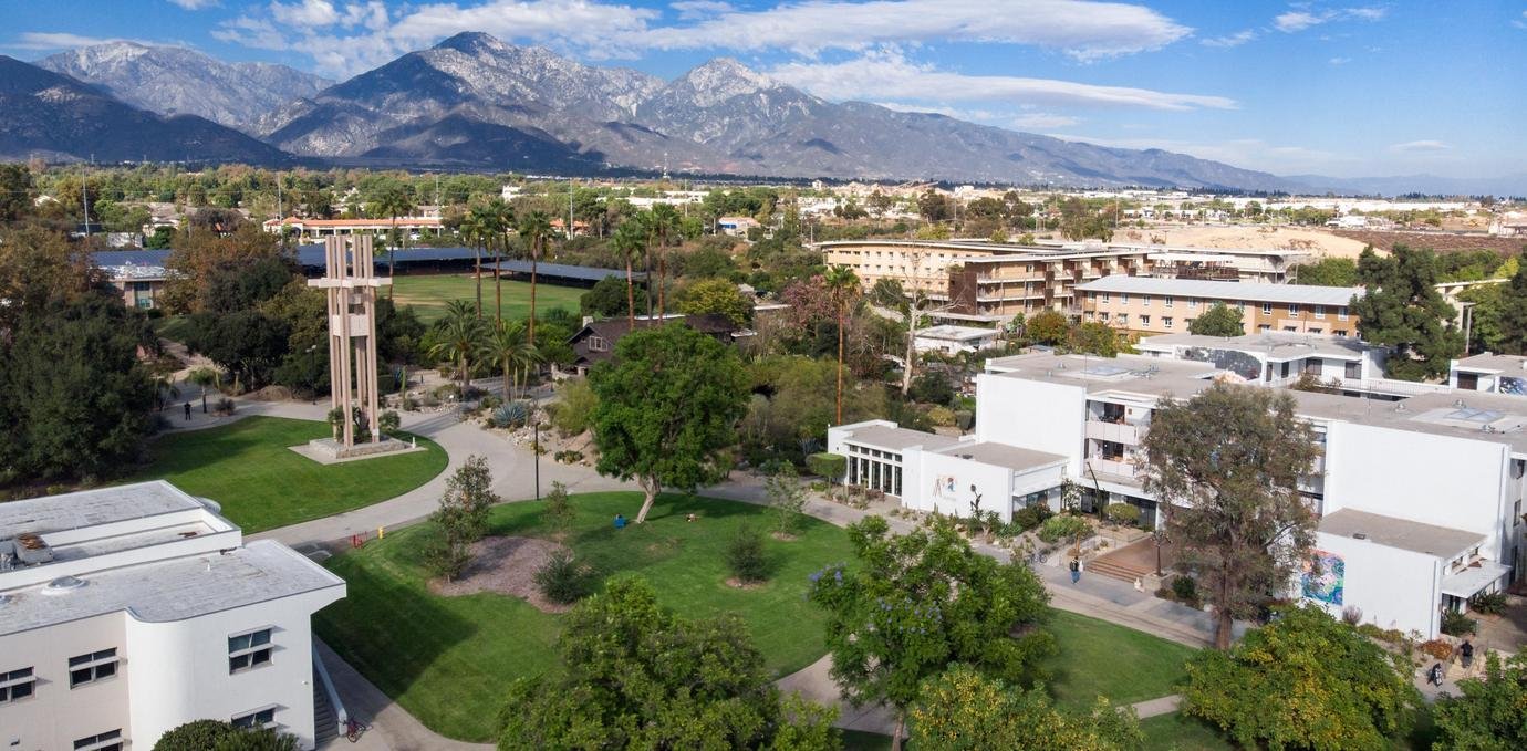 aerial view of Pitzer College campus