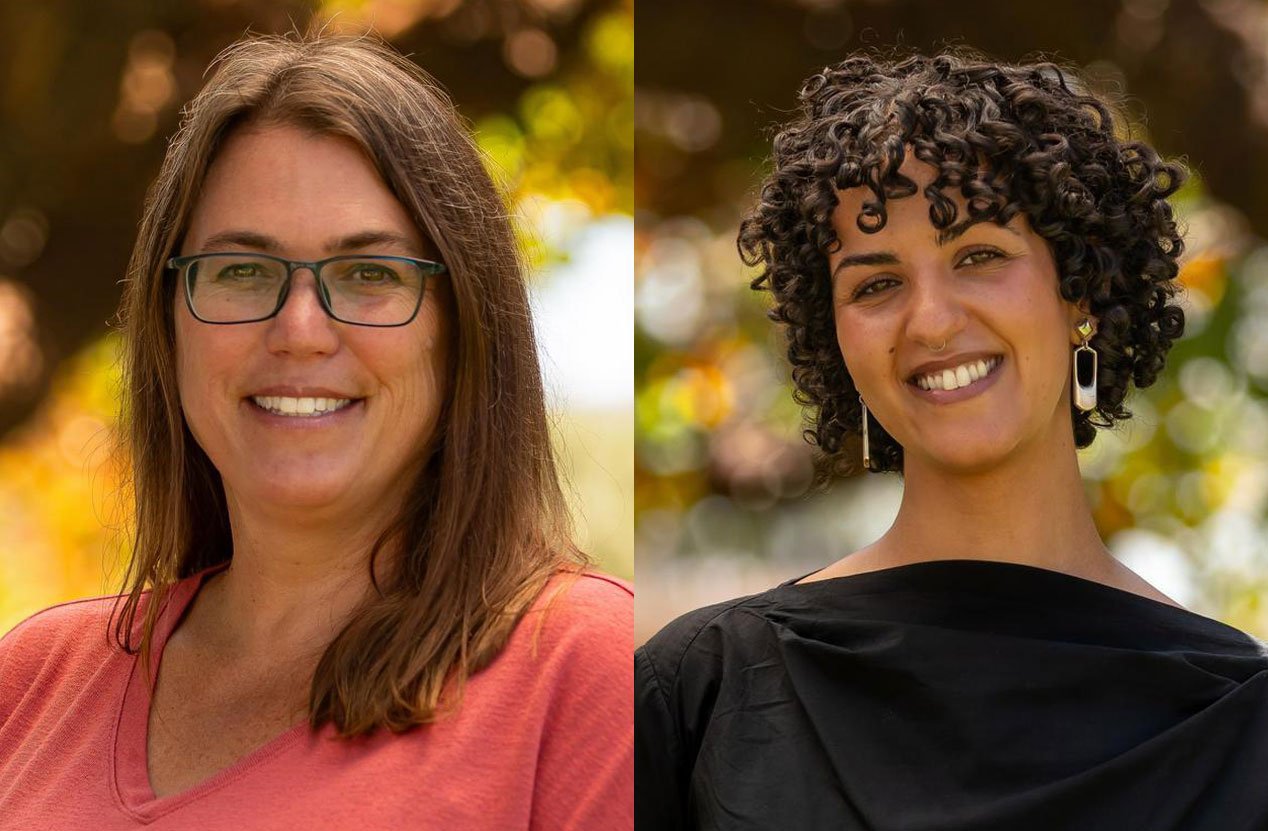 two women’s portraits side by side