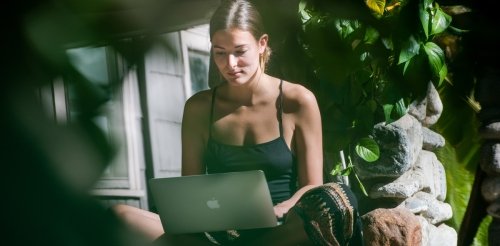 Student Page front image- student on laptop