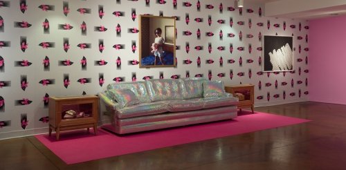 Installation view of Sadie Barnette: Legacy and Legend at Pitzer College Art Galleries (Lenzner Family Art Gallery) at Pitzer College, July 22 to December 18, 2021. This exhibition is co-organized with the Benton Museum of Art at Pomona College. Photography courtesy of Fredrik Nilsen Studio.