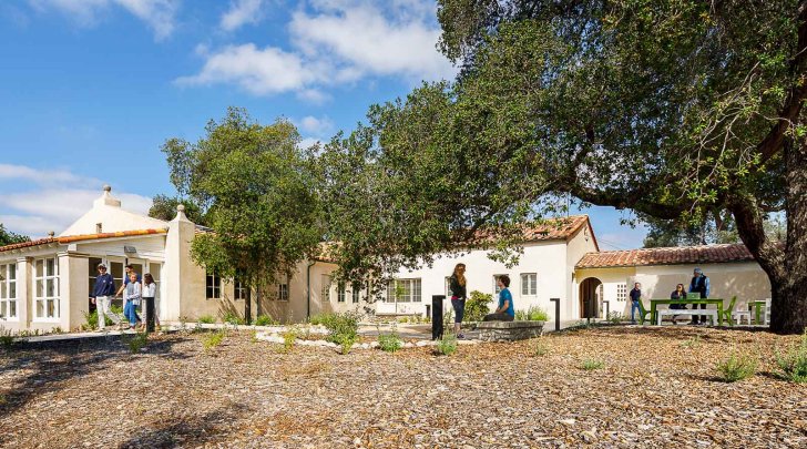 students walk and study outside of the robert redford conservancy