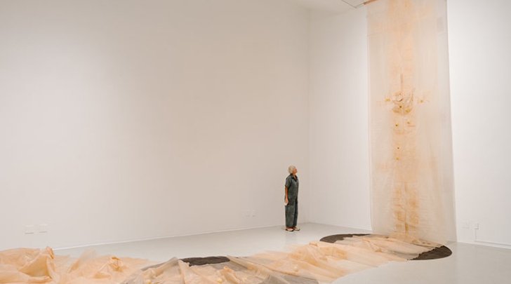 Installation view of Carmen Argote: gajes del oficio.