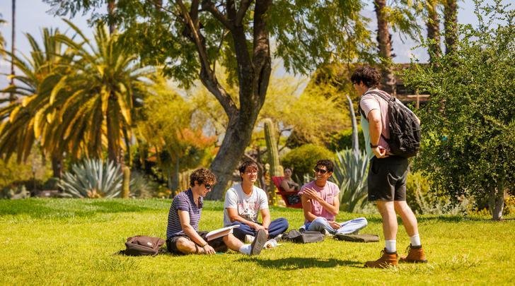 A group of students on the Mounds