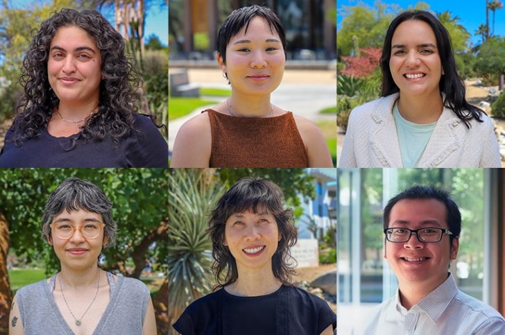 Grid of six faculty headshots