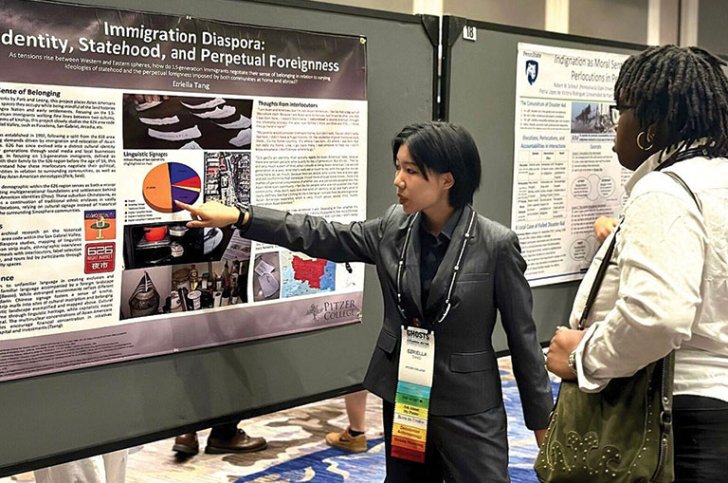 Ezriella Tange presents her poster at the American Anthropological Association annual meeting