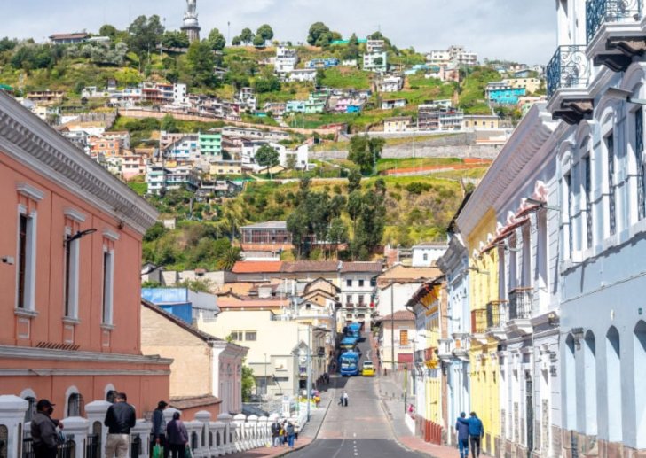 Colorful street in Quito