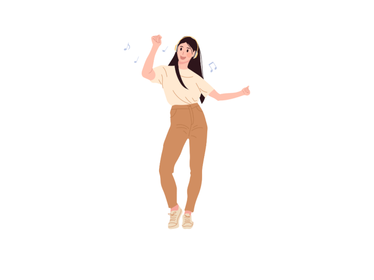 Woman listening to music