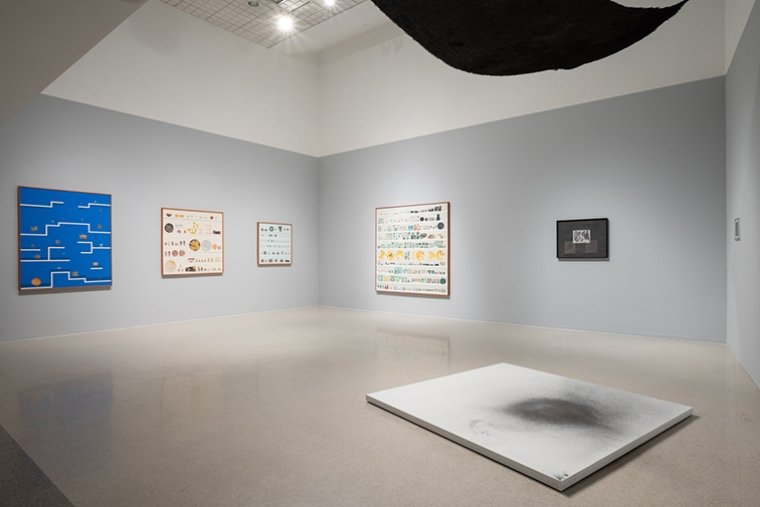 Installation view of Gala Porras-Kim: Between Lapses of Histories at Pitzer College Art Galleries, January 27 – March 22, 2024. Photo courtesy of Chris Wormald