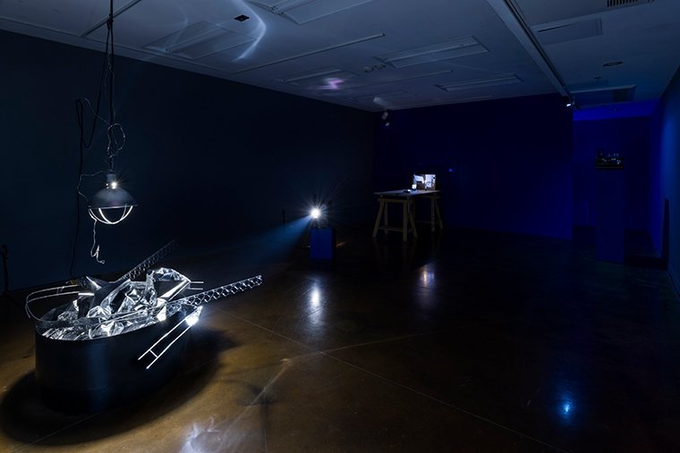 Installation view of Cassie Riger: Automatic Vaudeville at Pitzer College Art Galleries, September 29 – December 8, 2018. Photograph courtesy of Ruben Diaz.