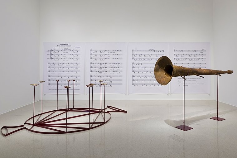 Installation view of Elana Mann: Instruments of Accountability at Pitzer College Art Galleries, September 29 – December 8, 2018. Photo courtesy of Ruben Diaz. 
