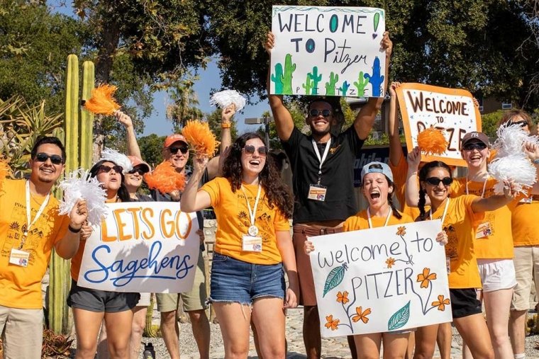 Staff Welcoming students at family weekend