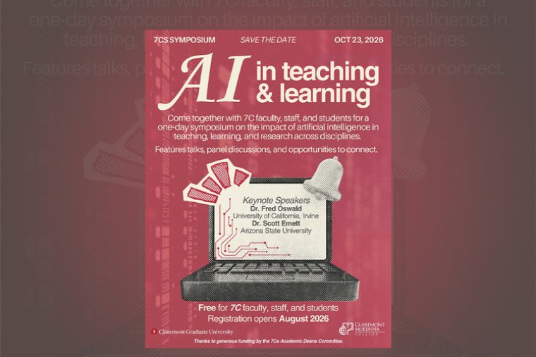 flyer for ai teaching and learning symposium. text on the flyer is in the body of the web page.