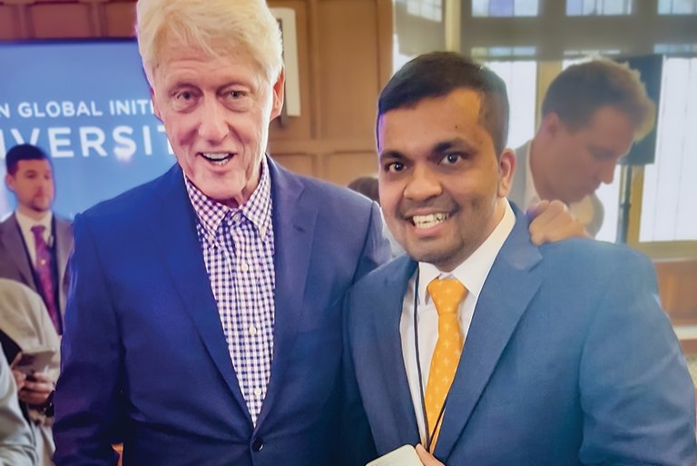 Bill Clinton and Sumesh Shiwakoty