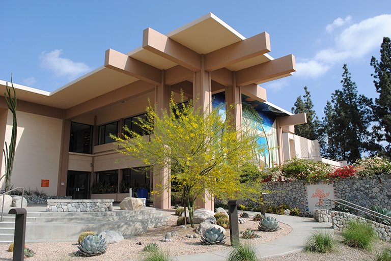 An outside view of the west side of McConnell surrounded by a desert landscape