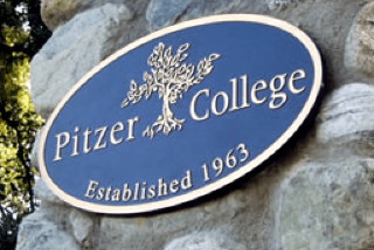 Logo of Pitzer College with text reading "established 1963"