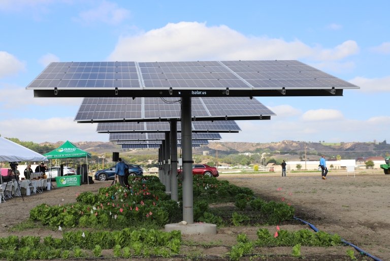 Agrivoltaics installation at Cal Poly's Spadra Farm