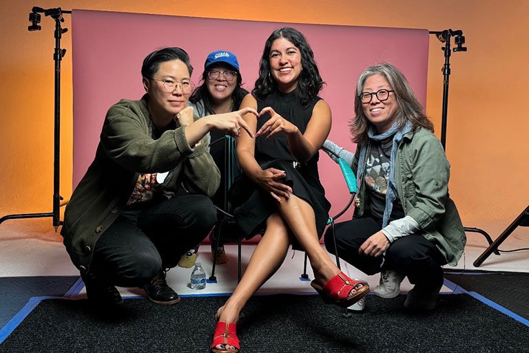 Acosta poses behind the scenes of the documentary “BTS Army: Forever We Are Young.” 