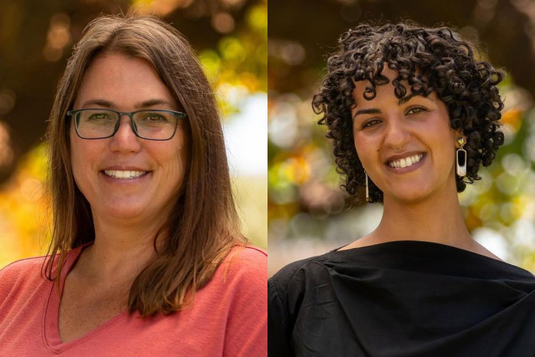 two women’s portraits side by side